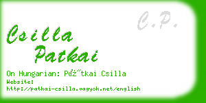 csilla patkai business card